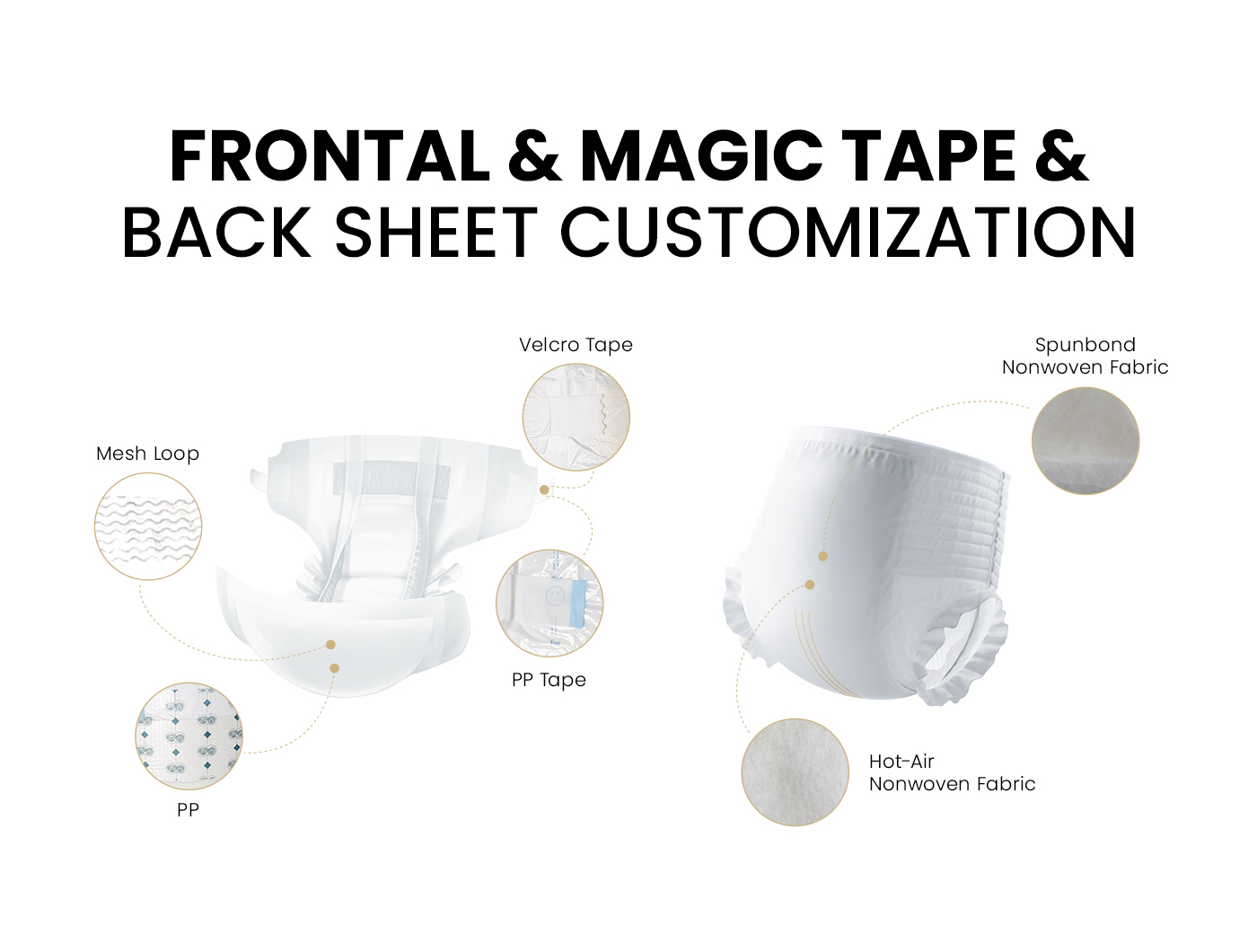 frontal tape and magic tape customization of baby tape diapers and tarining pants frontal tape and magic tape customization of baby tape diapers and tarining pants