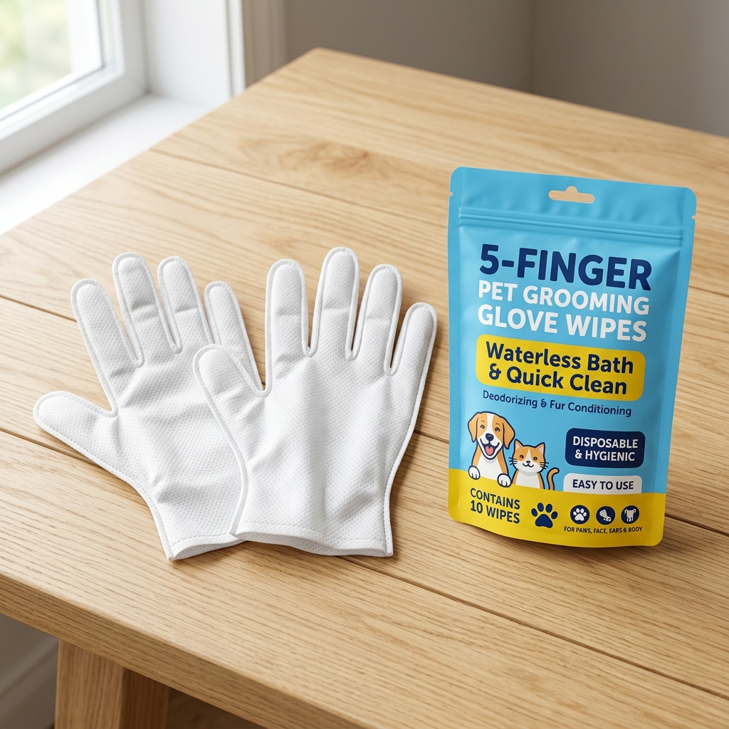 Disposable Five-Finger Pet Cleaning Gloves
