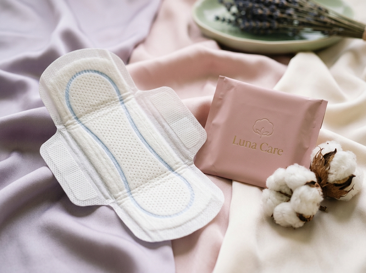 Sanitary napkin with green anion tourmaline chip and breathable packaging