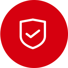 Safety icon — shield with checkmark