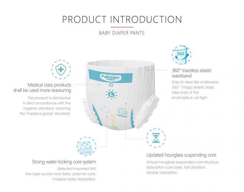 Medical Grade Top Quality Baby Diaper Pant OEM Service Baby