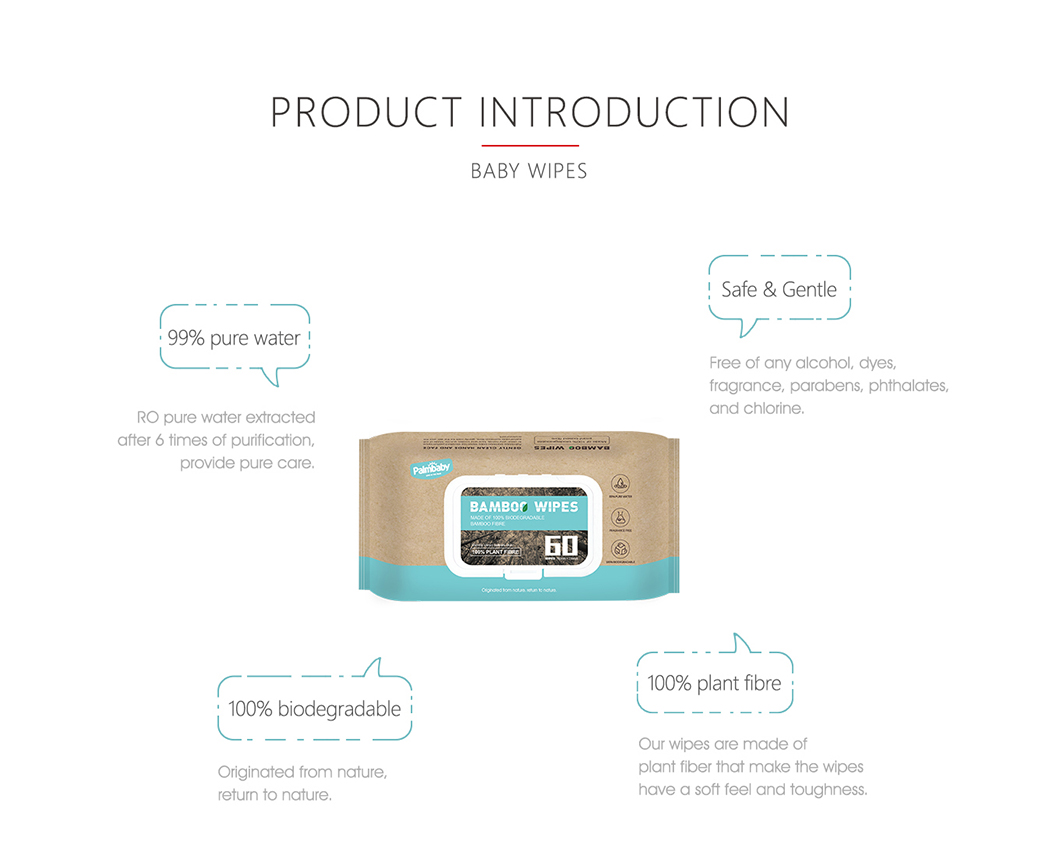 Manufacturer of Wet Wipes Biodegradable Bamboo Wipes Natural