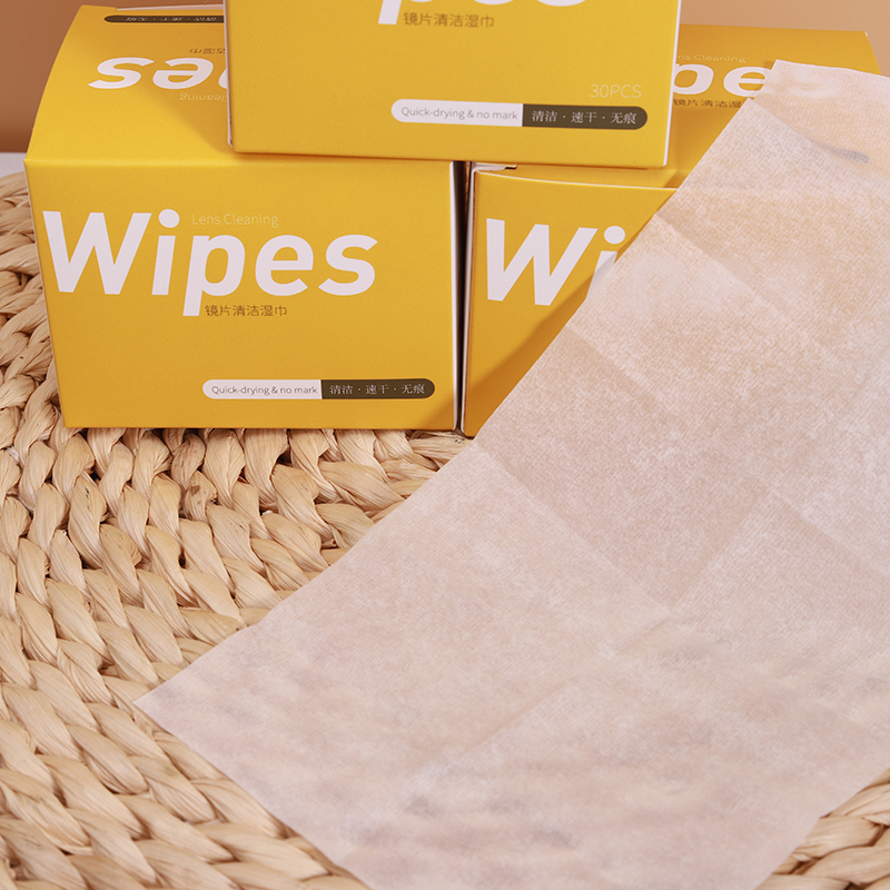 Oem wet wipes box package lens wet wipes for glasses cleaning