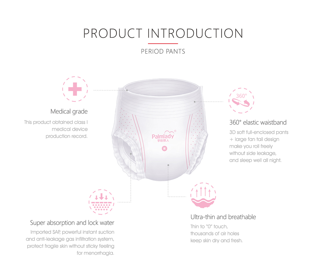 Sanitary Napkin Brand Manufacturers Ultra Thin and Soft Period Pants Care Lady