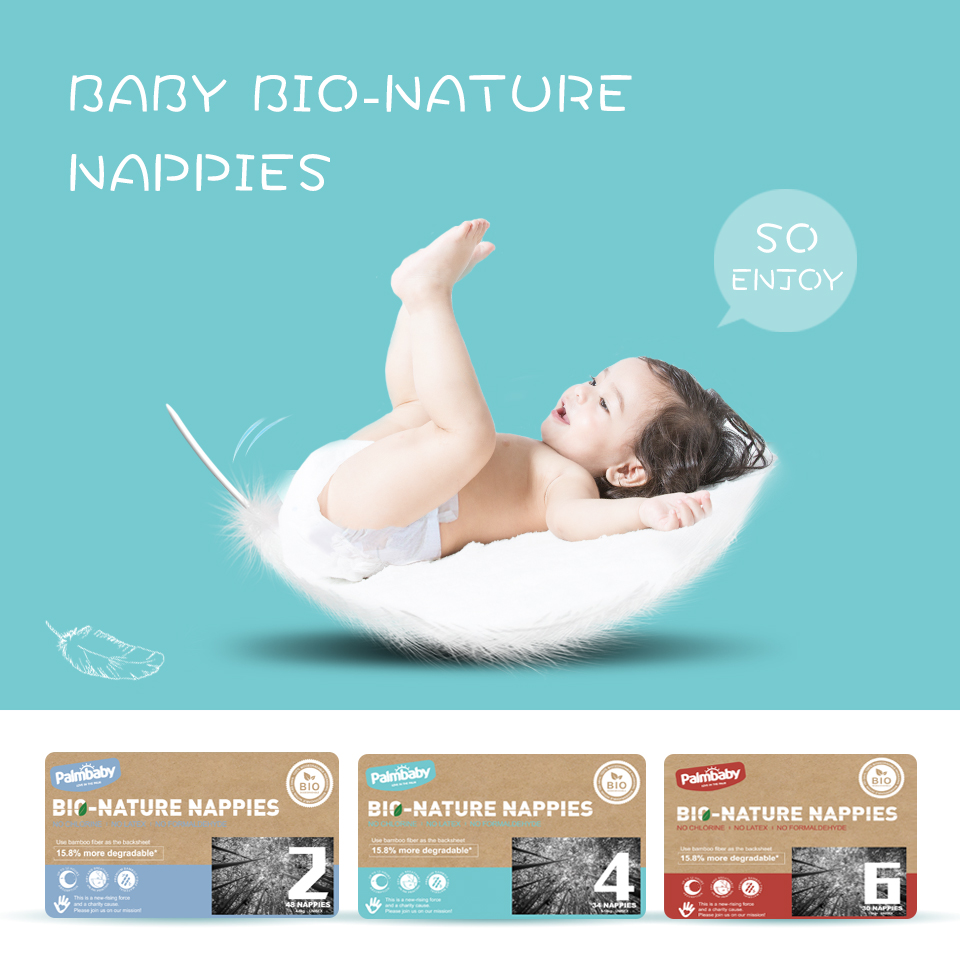 Biodegradable eco-friendly bamboo diaper manufacturer baby nappy