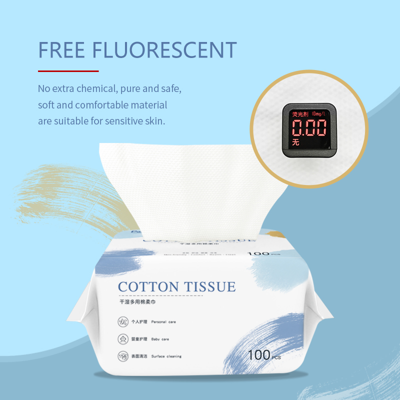 Soft Dry Wipe, For Sensitive Skin,100% Pure Cotton Tissue - OEM Facial Tissue