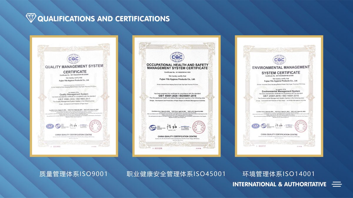 ISO 9001:2015 / ISO 45001:2018 / ISO 14001:2015 — Triple Certification from CQC (China Quality Certification Centre)